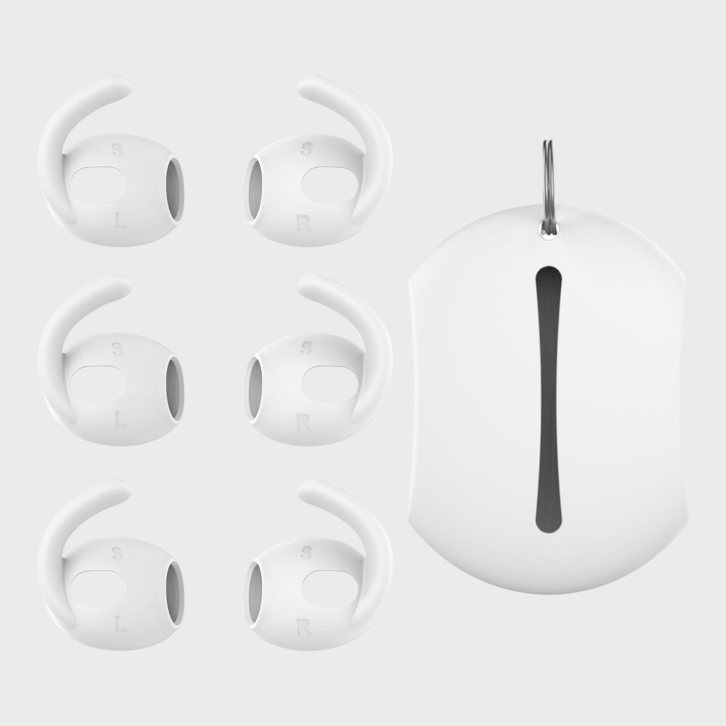 AHAStyle Silicone Ear Hooks for AirPods 3 3 Pairs S/M/L Universal Fit White