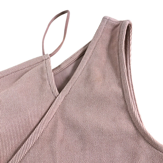 River Island UK16 Women's Body Suit Blush Pink Ribbed One Shoulder Design