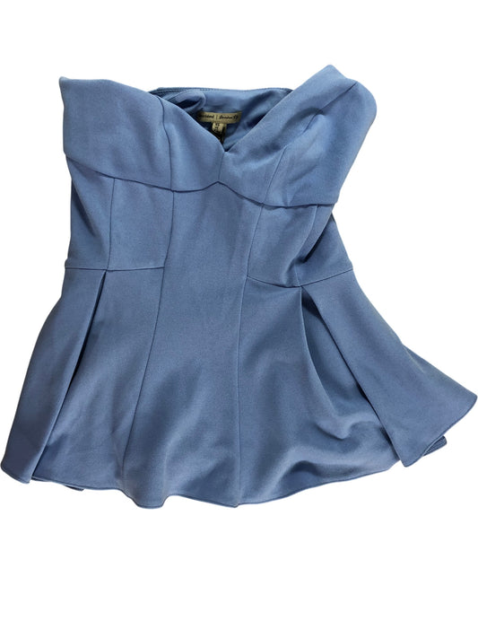 River Island XS Women's Blue Peplum Top Stylish and Elegant Fashion Blouse