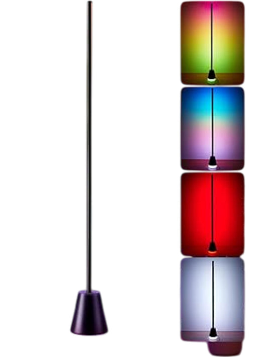 Smart Floor Lamp LED RGB 1.8m Adjustable With Remote Control Black