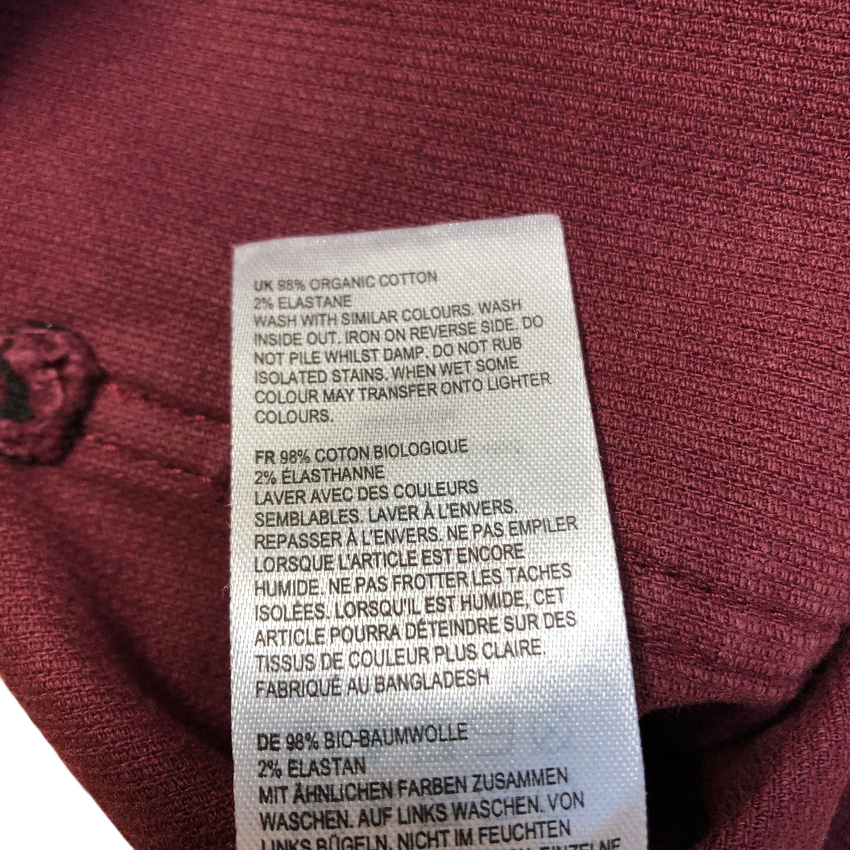 Corduroy Skirt UK Size 18 Women's Burgundy Washable Cotton Blend