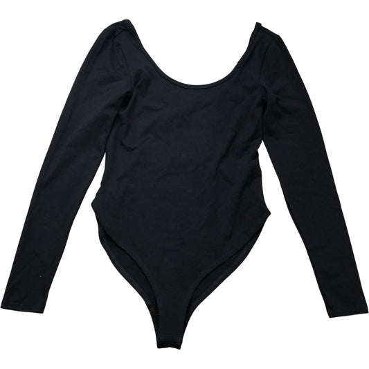 River Island Black Long Sleeve Bodysuit Women's Casual Stretchy Top Size 8