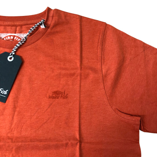 Weird Fish Rust Leaves M T Shirt Men's Orange Cotton Blend Short Sleeve