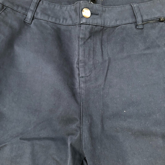 Baukjen Cargo Pants UK10 Women's Navy Cotton Stretch Fitted Trousers