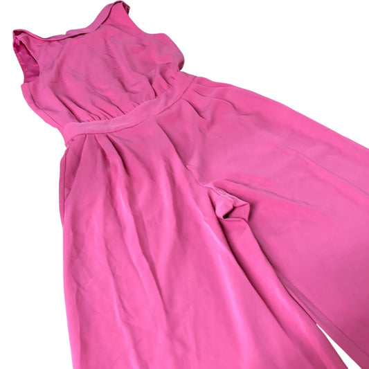 Pink Jumpsuit Women's Casual Wide Leg Sleeveless Comfortable UK4