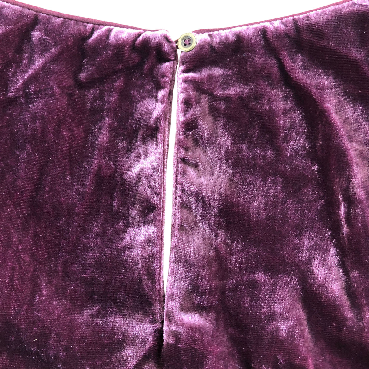 Velvet Dress UK14 Women's Plum V Neck Short Sleeve