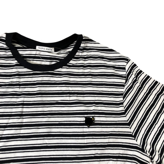Pique Breton Stripe Tee M Men's Short Sleeve Black White Stripes