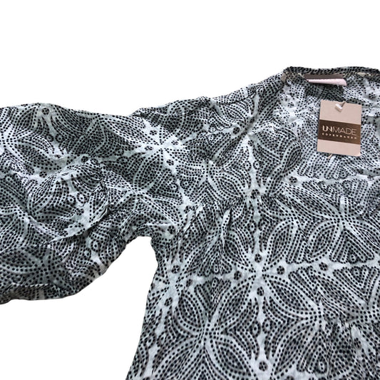 Unmade Copenhagen Dress Size S-M Women's Printed Viscose Midi Puff Sleeve