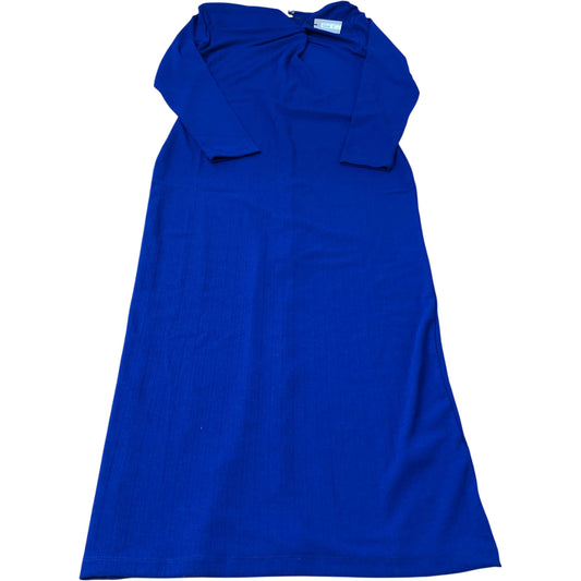 River Island Long Sleeve Dress Women's Royal Blue Polyester Blend Casual