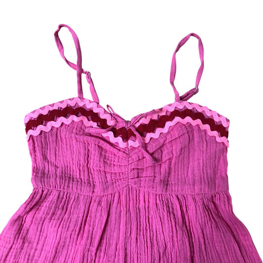 River Island Kids Pink Summer Dress Age 7-8 Years Lightweight Ruffle Design
