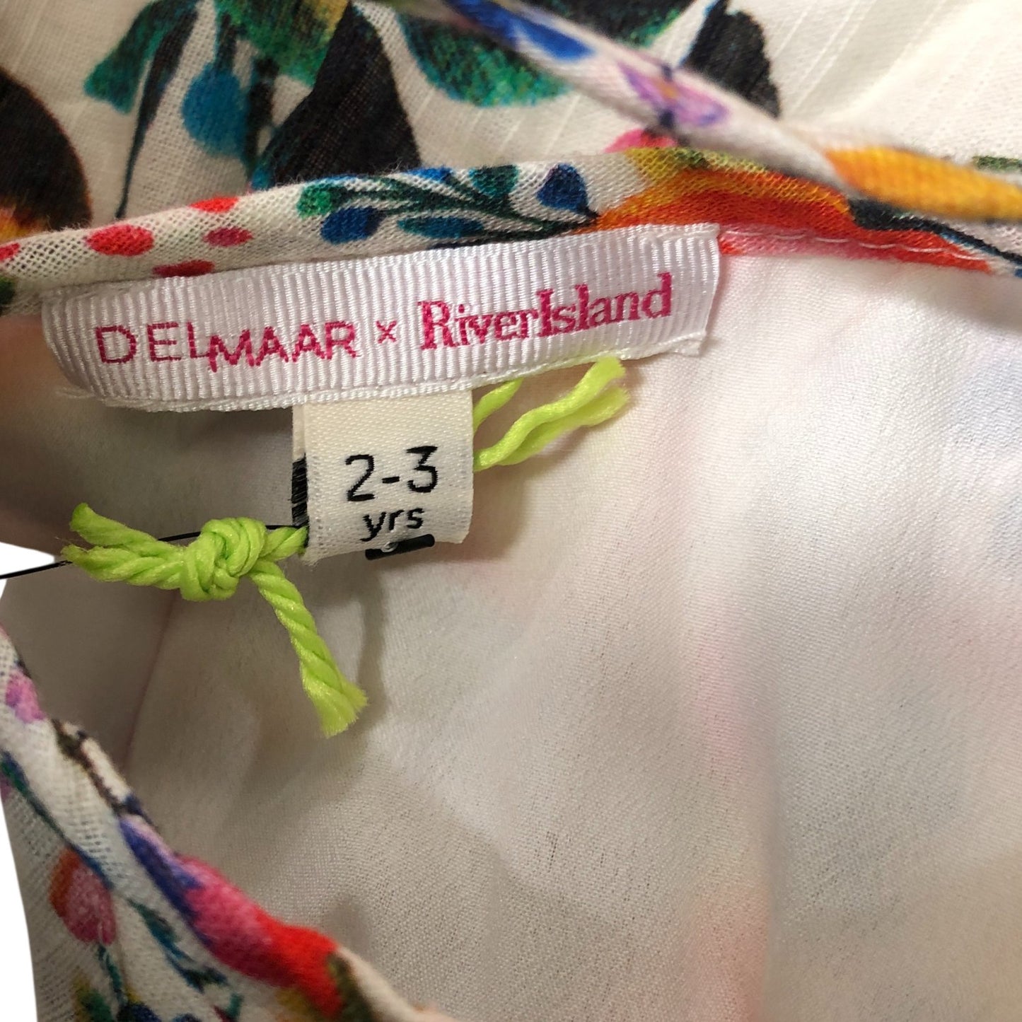 River Island Del Maar Girls Dress 2-3 Years Floral Print Summer Dress