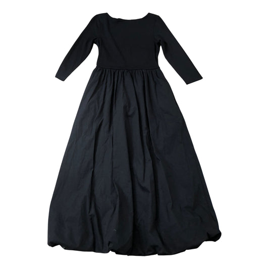 Black Long Sleeve Balloon Hem Maxi Dress Women's Casual Loose Fit 12