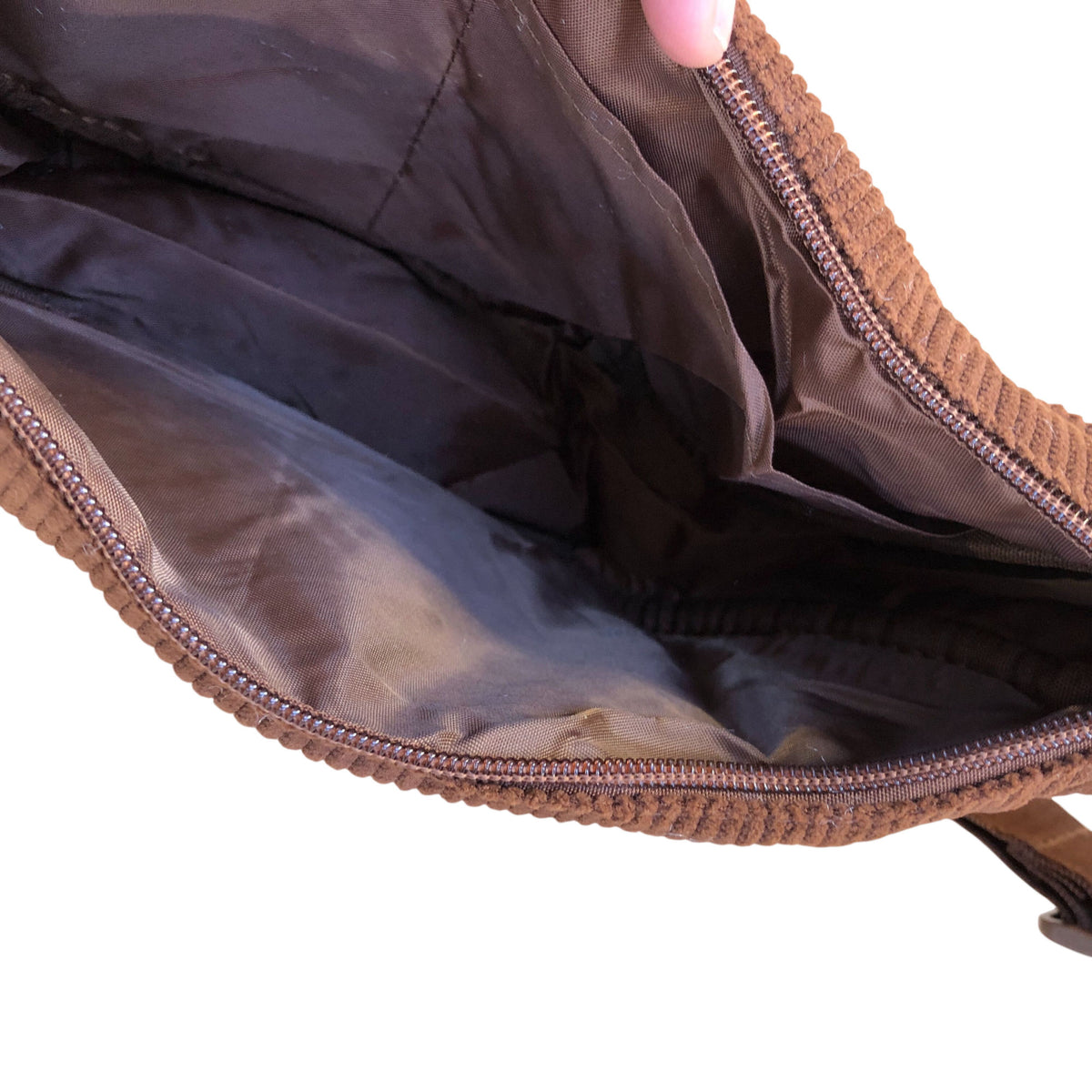 AUCUU Crossbody Crescent Bag Brown Corduroy