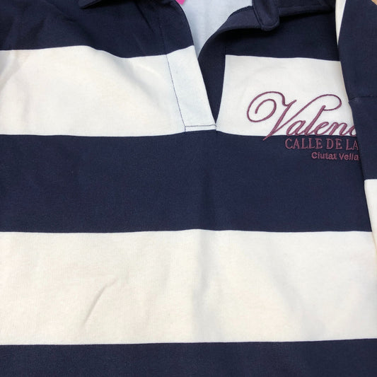 Valencia Calle De La Batlloria Striped Long Sleeve Polo Shirt Size 14