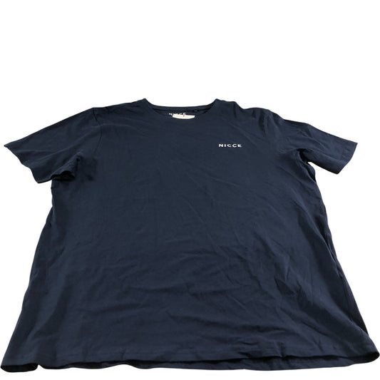 Nicce T-Shirt Men Navy Blue Cotton Short Sleeve Casual XL