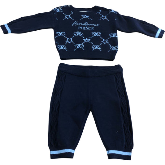 River Island Baby Boys 0-3 Months Set Handsome Prince Sweater and Joggers