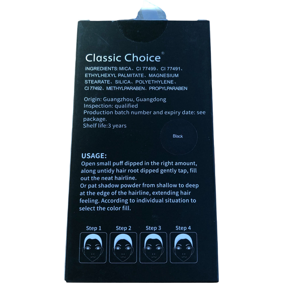 Classic Choice Root Cover Up Hair Colour Powder 8g Dark Grey