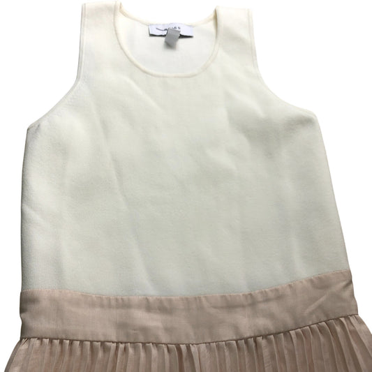 Branded Pleated Maxi Dress XS Women's Cream Pink