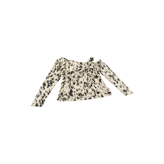 River Island UK12 Women's Off Shoulder Animal Print Long Sleeve Top