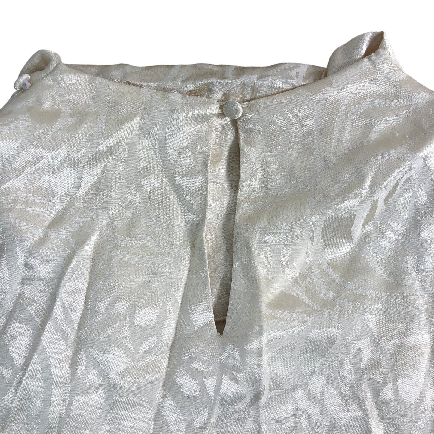 River Island UK8 Women's Blouse Cream Long Sleeve Cowl Neck Floral Pattern