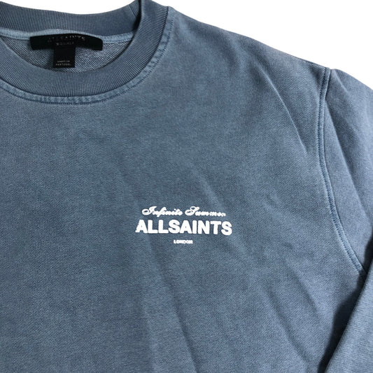 AllSaints Infinite Summer Sweatshirt X Small Women's Blue Cotton Long Sleeve