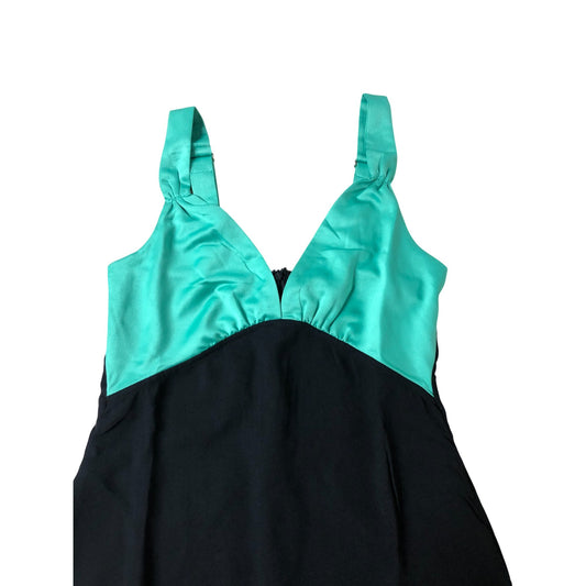 Women's Venice Dress UK10 Black Green Midi Elegant Style