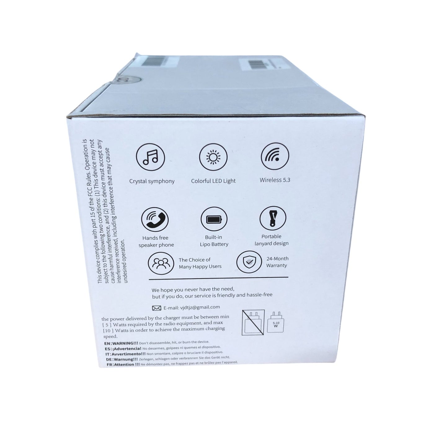 Dyurwa ZY-02 Wireless Portable Speaker Bluetooth 5.3 LED Light Compact Design