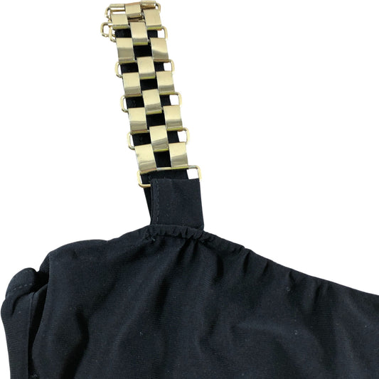 I Saw It First Crop Top UK6 Women's Black Gold Detail