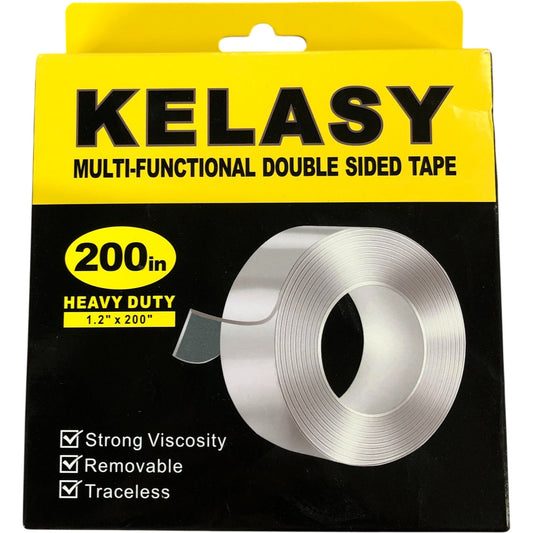 KELASY Heavy Duty Double Sided Tape 1.2" x 200" Strong Viscosity Removable