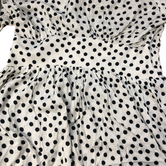 Baukjen Polka Dot Midi Dress UK12 Women's Short Sleeve Viscose