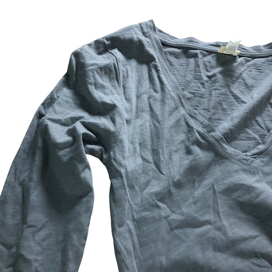 River Island Grey Ruched Long Sleeve Dress Women's Casual V Neck Size 12