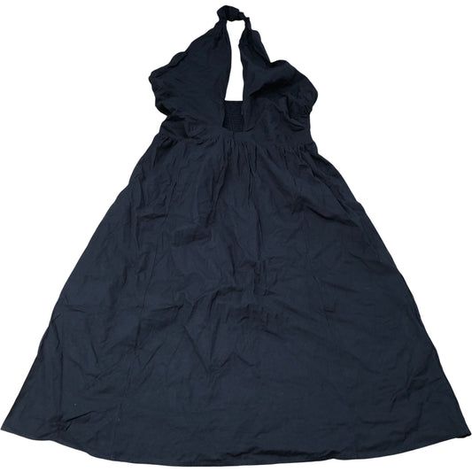 River Island Black Linen Halter Neck Dress Casual Summer Style Size 18