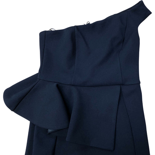 River Island Off Shoulder Ruffle Midi Dress Navy