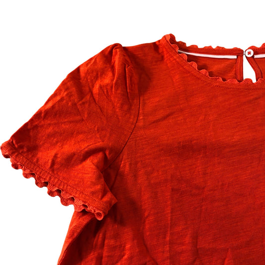 Boden Orange Scalloped Short Sleeve T-Shirt - Size 10