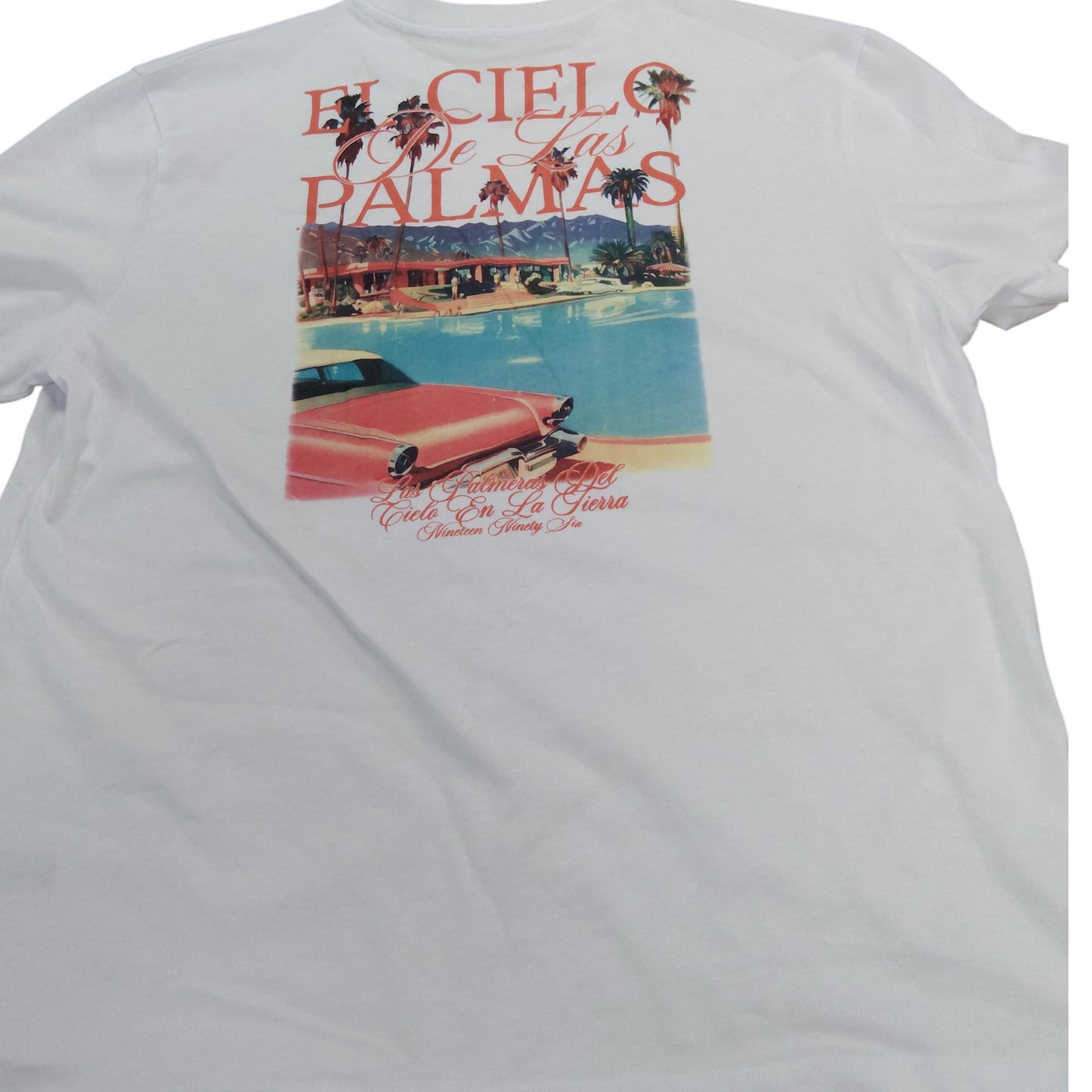 River Island El Cielo De Las Palmas T-Shirt XL Men's Regular Fit White