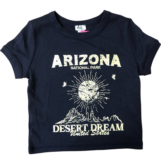 River Island Arizona National Park T-Shirt 7-8 Years Kids Navy Blue Desert Dream