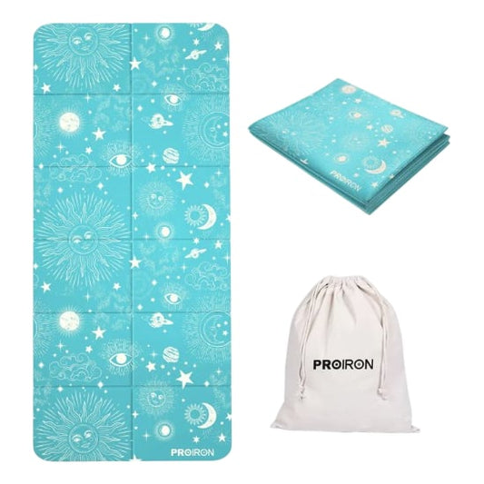 PROIRON PVC Foldable Mat 1730x610x2mm Exercise Yoga Mat Lightweight Cyan