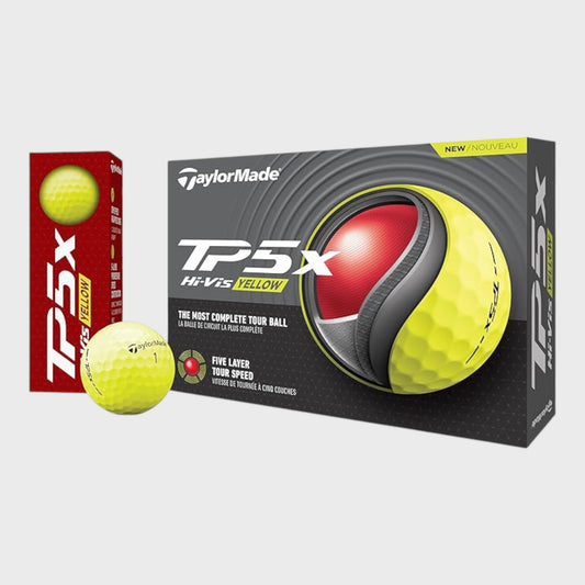 TaylorMade TP5x Golf Balls - Set of 12 - Hi-Visibility Yellow