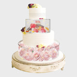 Acrylic Fillable Round Cake Stand with LED Lights - Two Pieces