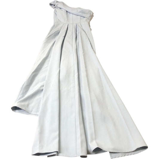 Jarlo Light Blue One Shoulder Dress Women's Formal Pleated Long UK8