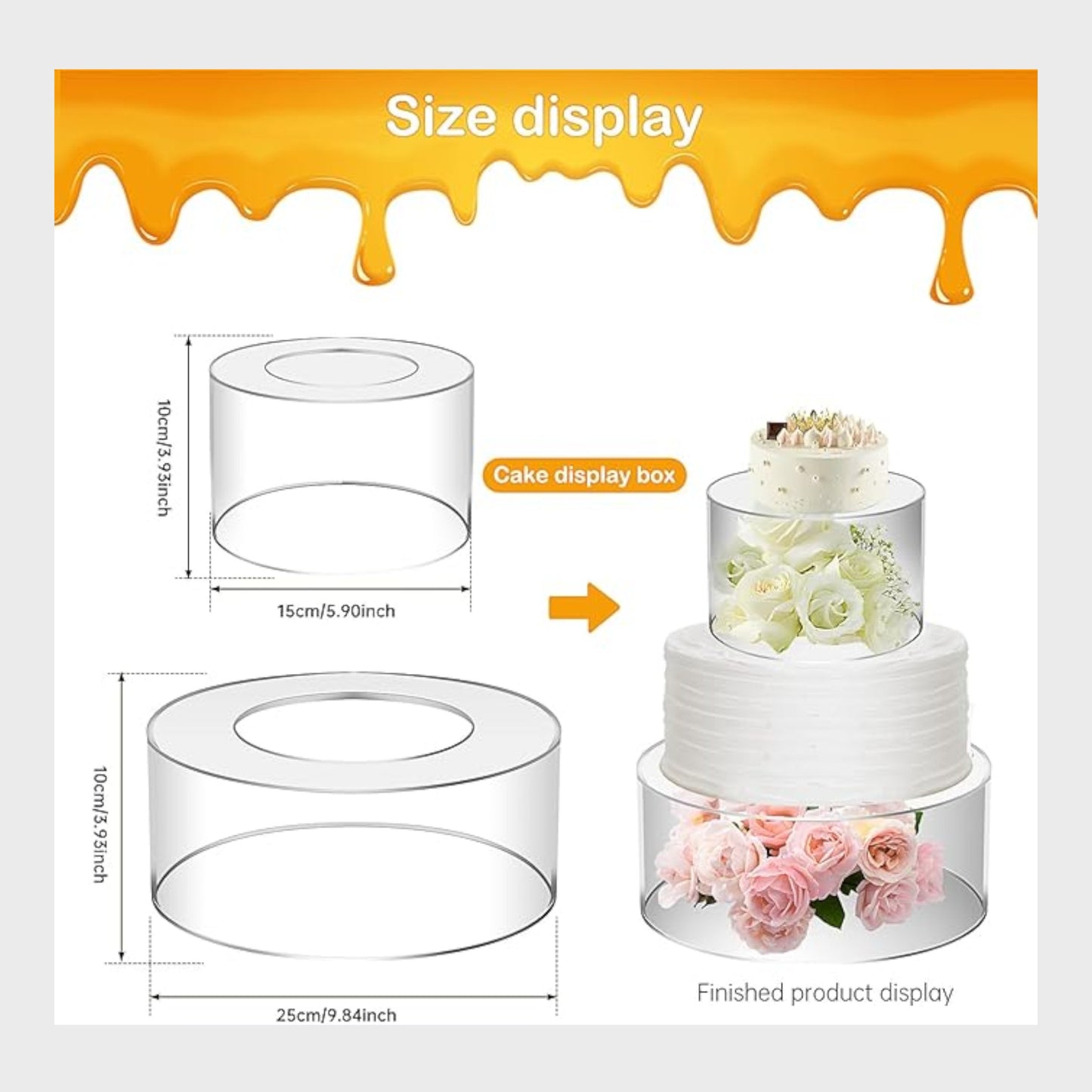 Acrylic Fillable Round Cake Stand with LED Lights - Two Pieces