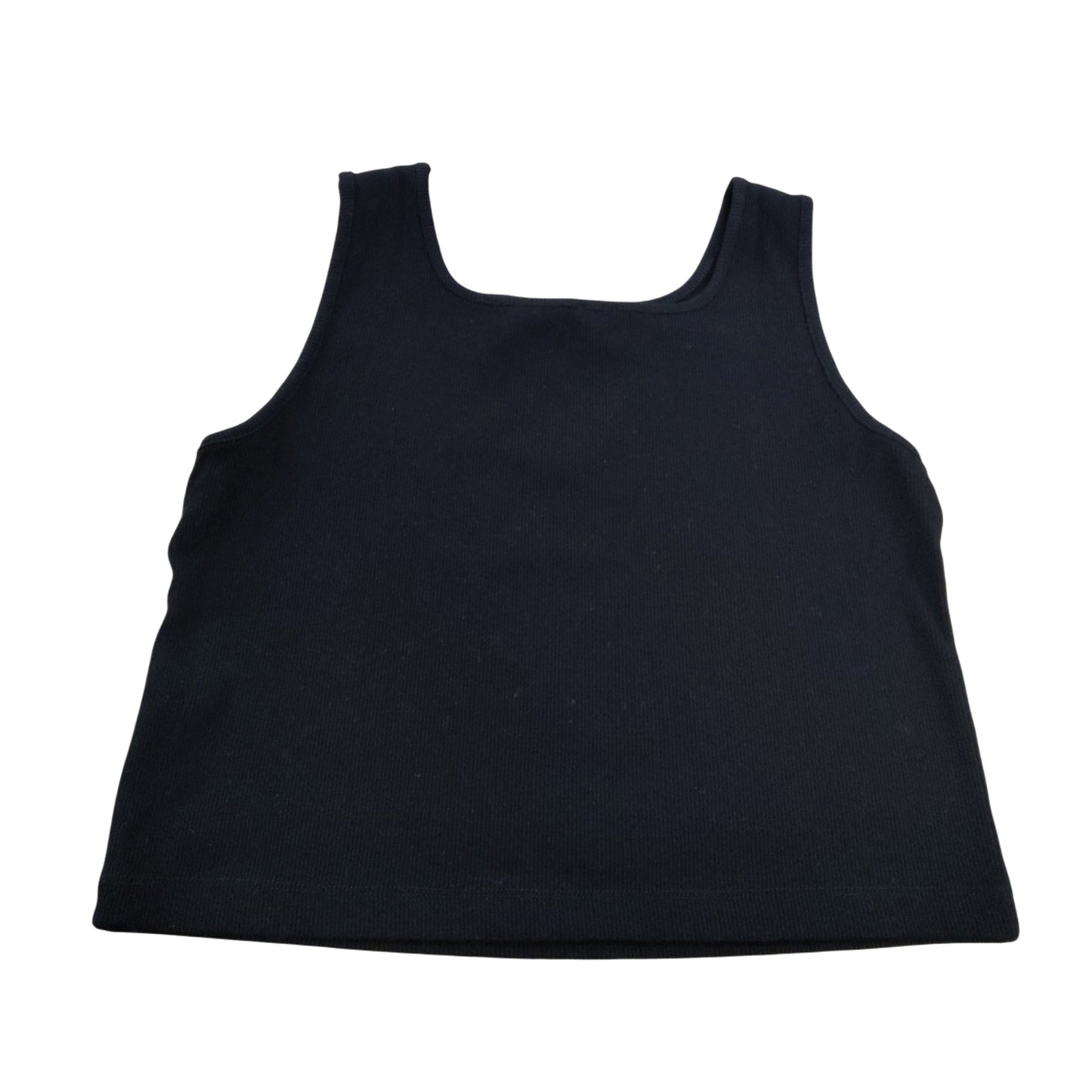 River Island Black Crop Top Girls 13-14Y Ribbed Cotton Sleeveless Casual Wear