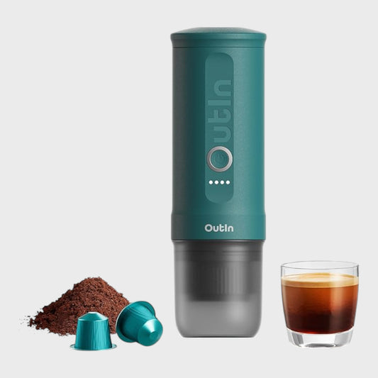 OUTIN Nano Portable Electric Espresso Machine Compact Travel Coffee Maker Teal