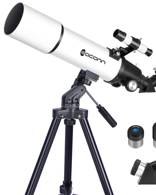 Eaconn Refractor Telescope 70mm Portable Beginner with Adjustable Tripod