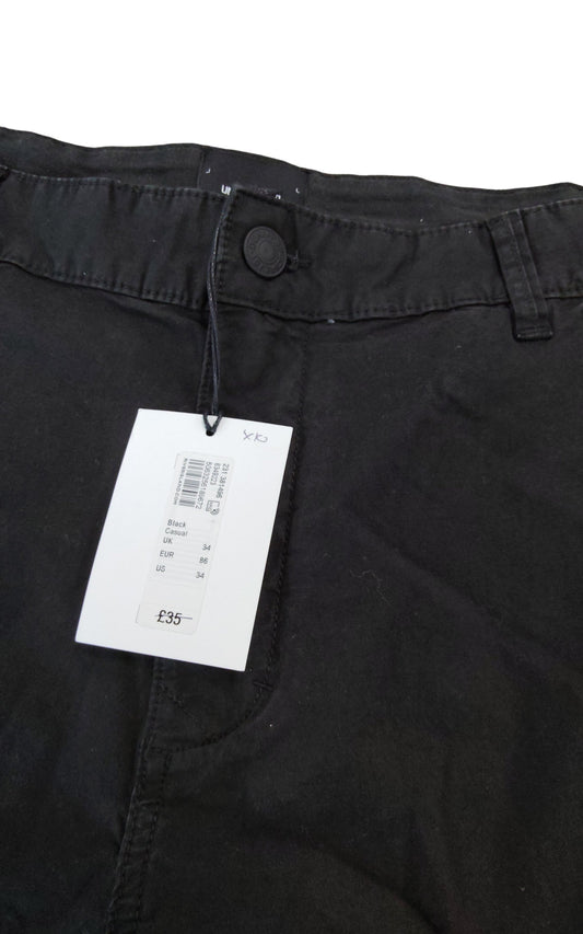Unplanned Cargo Shorts UK34 Men's Black Casual Lightweight Chino Style