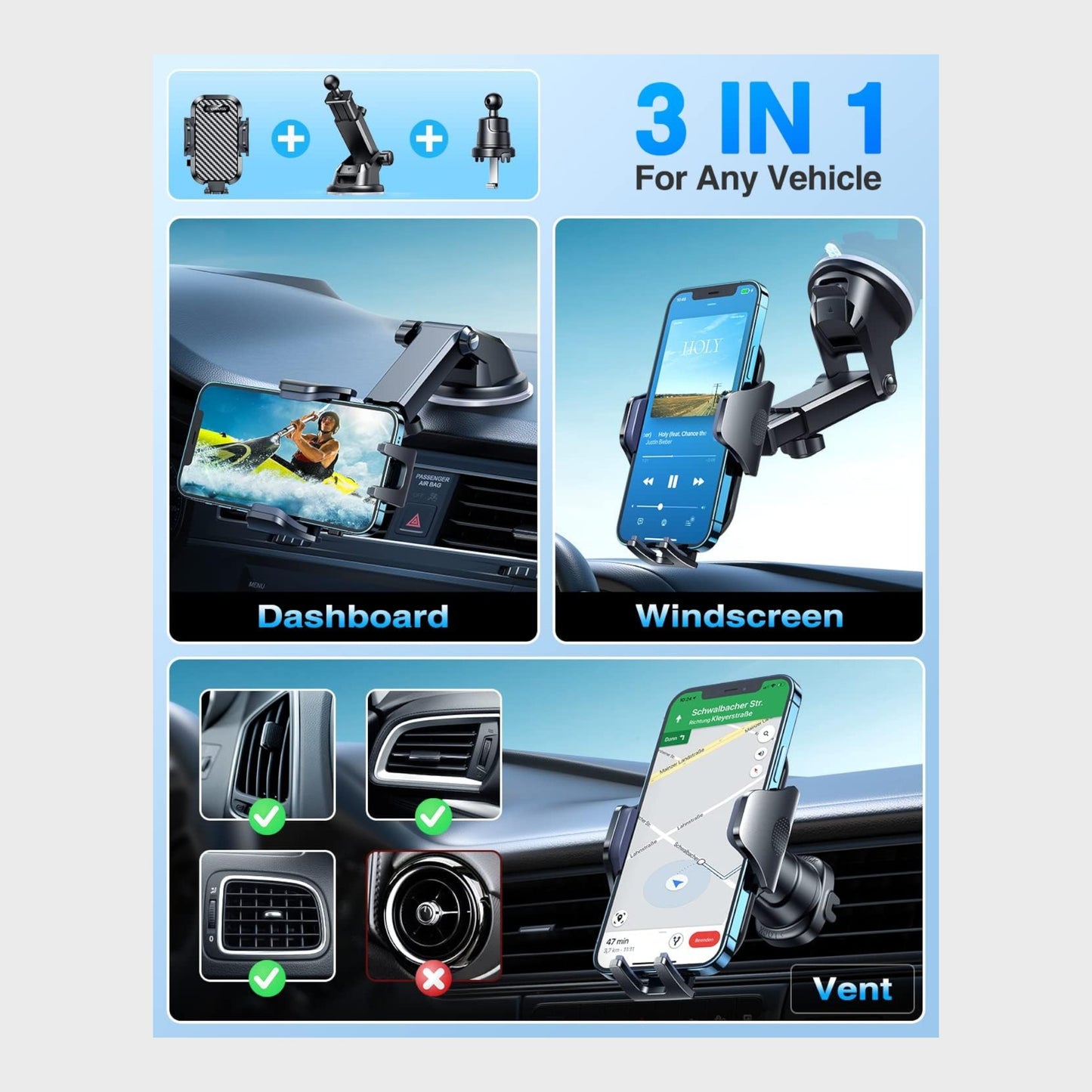 VANMASS Rotatable Universal Car Phone Holder