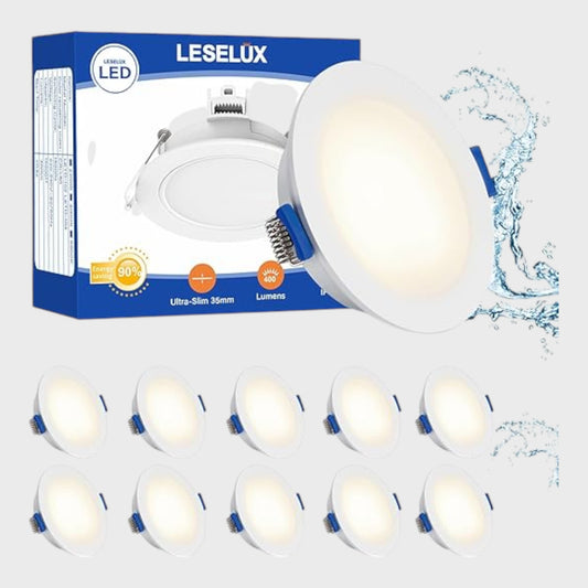 LESELUX LED Recessed Ceiling Lights - 4000K - Pack of 10