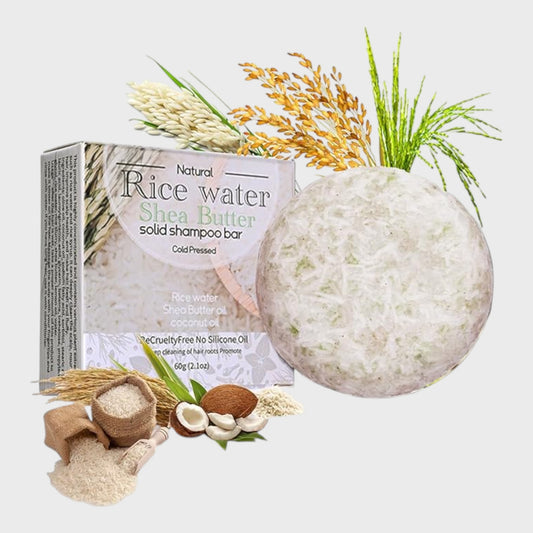 Rice Water & Shea Butter Solid Shampoo Bar - Two Pack