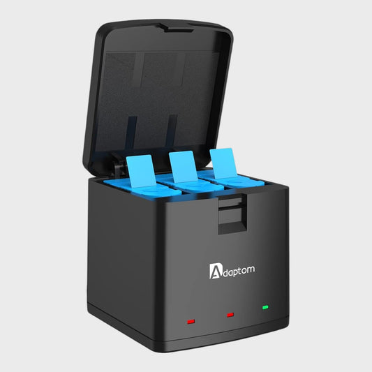 Adaptom Battery Charging Box for GoPro Hero 11/10/9 - With 3 Batteries