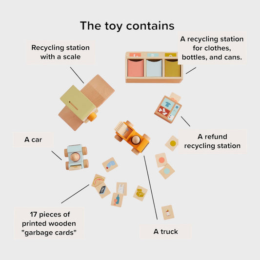 Kid's Concept Wooden Recycling Station Toy
